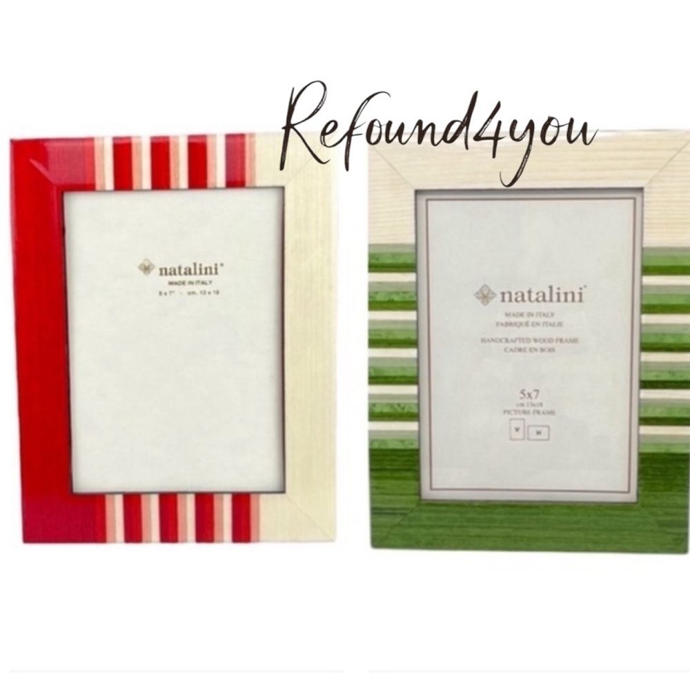 Natalini – ‘Stripes Christmas bundle’ wood frames. 5” x 7” NWT Firm! Last one!